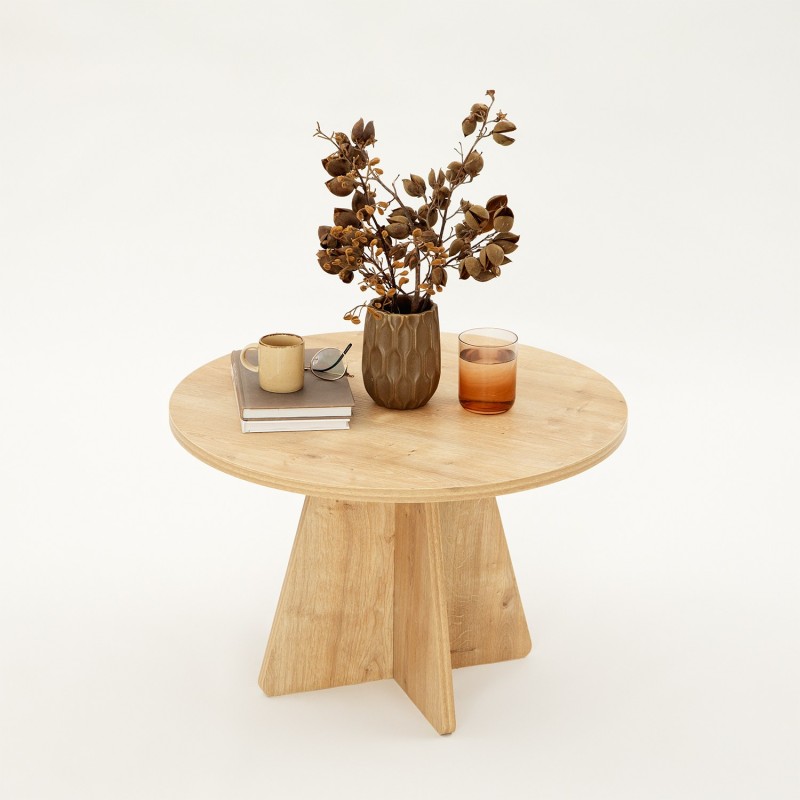 Hanah Home Coffee Table Mushroom - Sapphire Oak Sapphire Oak
