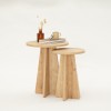 Hanah Home Nesting Table (2 Pieces) Mushroom - Sapphire Oak Sapphire Oak