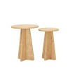 Hanah Home Nesting Table (2 Pieces) Mushroom - Sapphire Oak Sapphire Oak