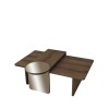 Coffee Table Set Luna 2 - Bronzie, Walnut Bronzie
Walnut