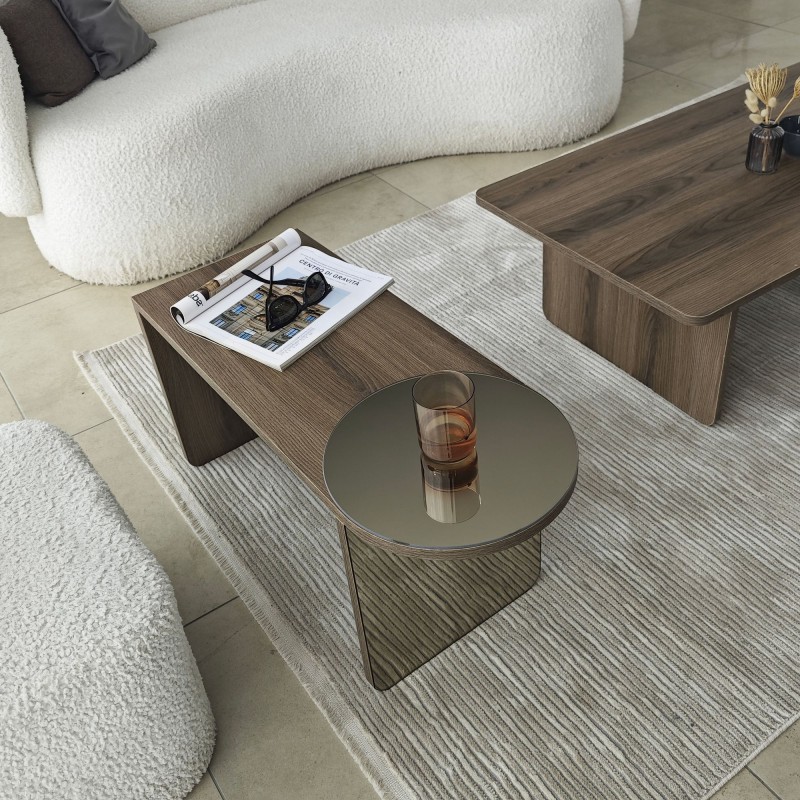Coffee Table Set Luna 2 - Bronzie, Walnut Bronzie
Walnut
