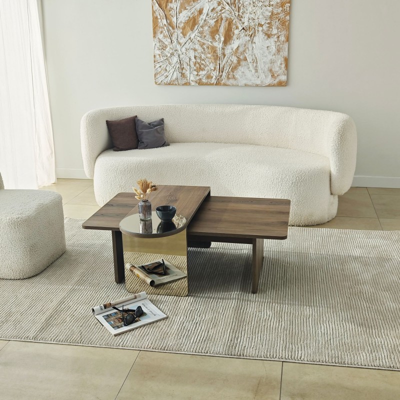 Coffee Table Set Luna 2 - Bronzie, Walnut Bronzie
Walnut