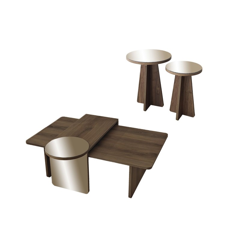 Coffee Table Set Luna 4 - Bronzie, Walnut Bronzie
Walnut