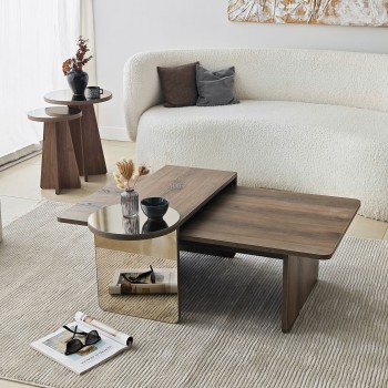 Coffee Table Set Luna 4 - Bronzie, Walnut Bronzie
Walnut