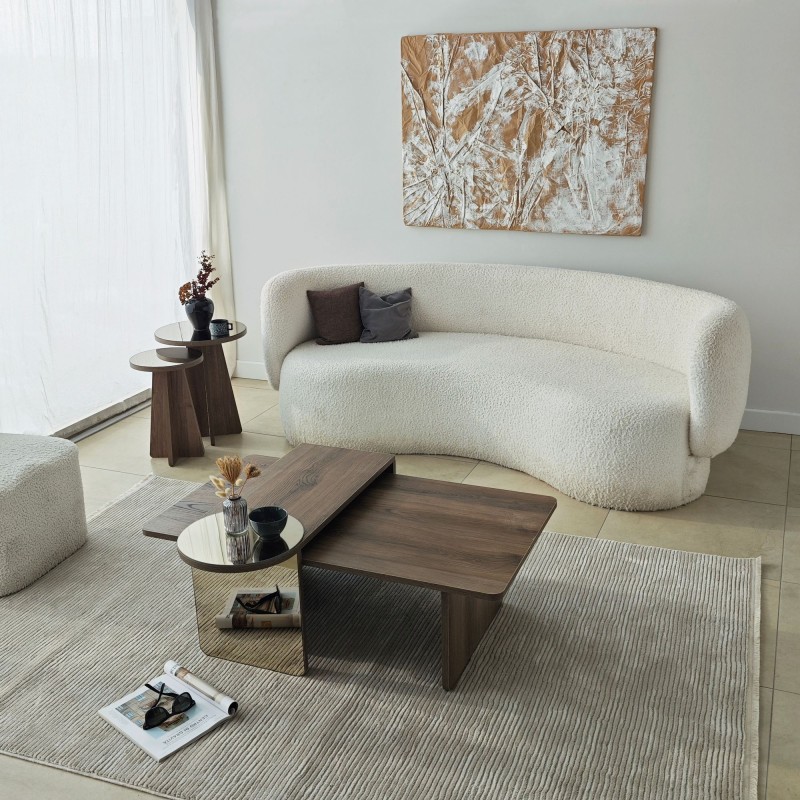 Coffee Table Set Luna 4 - Bronzie, Walnut Bronzie
Walnut