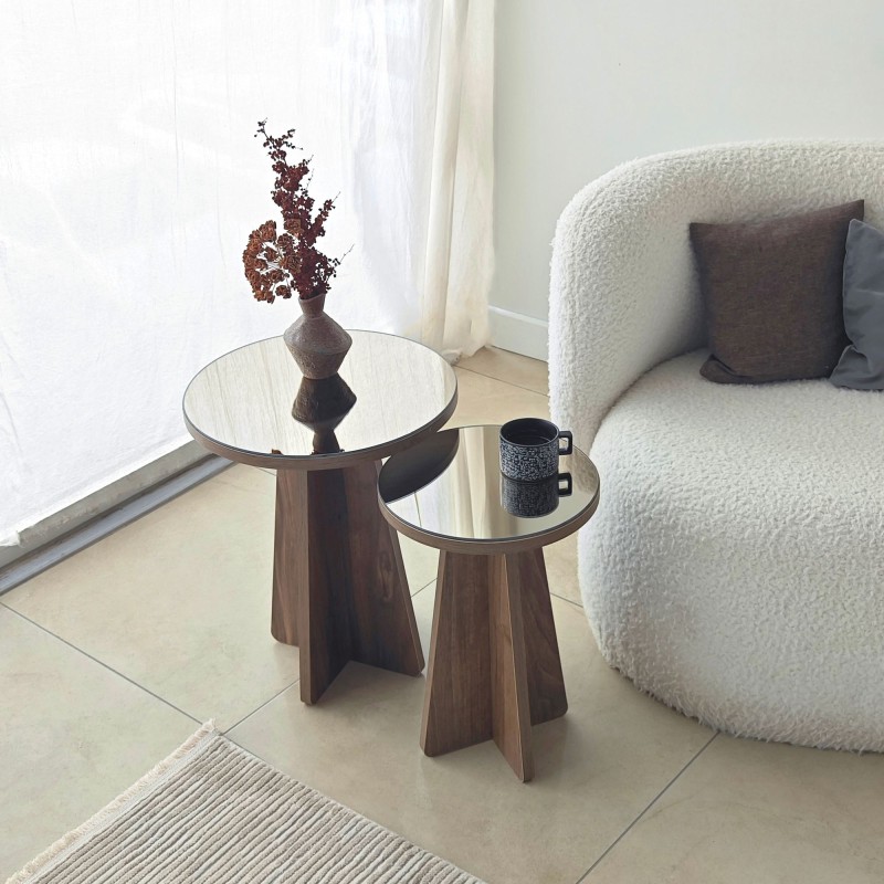 Side Table Set Luna 2 - Bronzie, Walnut Bronzie
Walnut