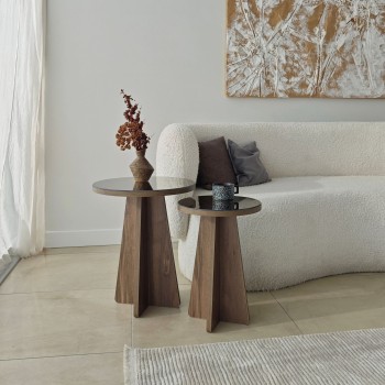Side Table Set Luna 2 - Bronzie, Walnut Bronzie
Walnut