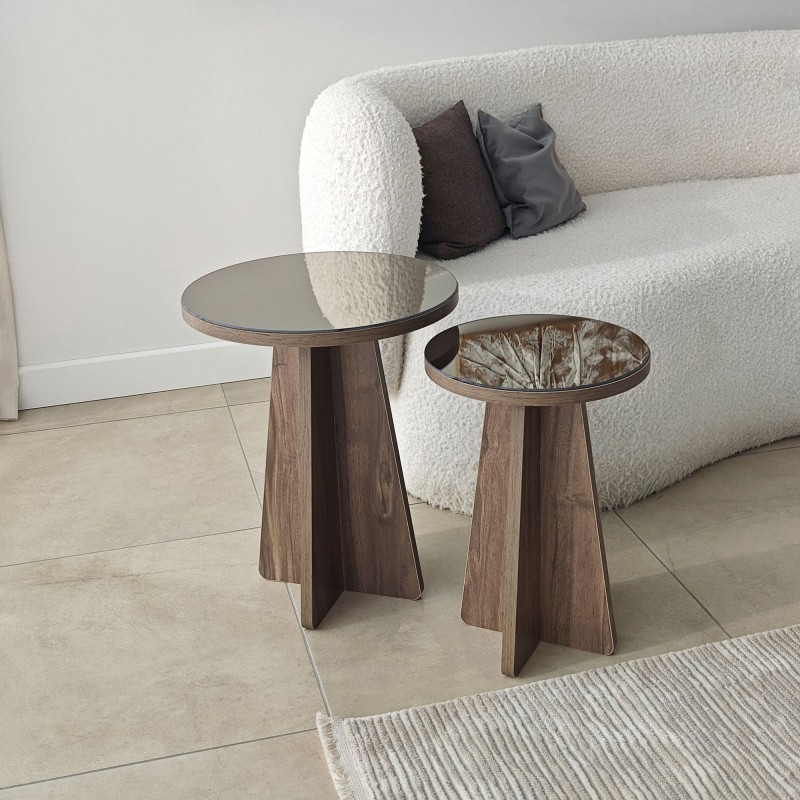 Side Table Set Luna 2 - Bronzie, Walnut Bronzie
Walnut