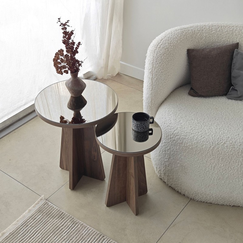 Side Table Set Luna 2 - Bronzie, Walnut Bronzie
Walnut