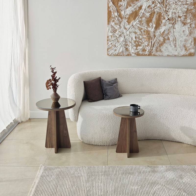 Side Table Set Luna 2 - Bronzie, Walnut Bronzie
Walnut
