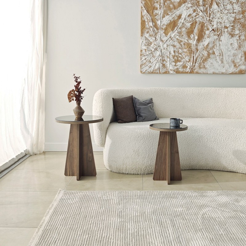 Side Table Set Luna 2 - Bronzie, Walnut Bronzie
Walnut