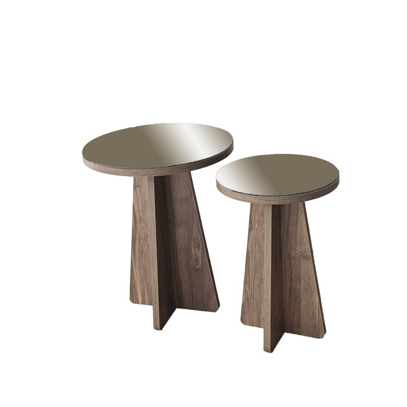 Side Table Set Luna 2 - Bronzie, Walnut Bronzie
Walnut