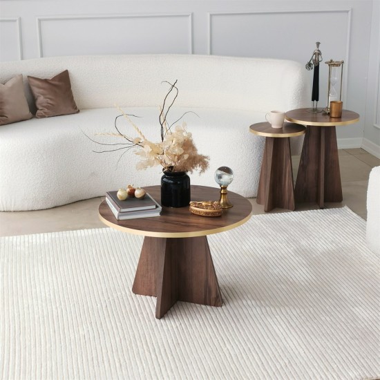 Coffee Table Mushroom - Gold, Walnut v2 Gold
Walnut