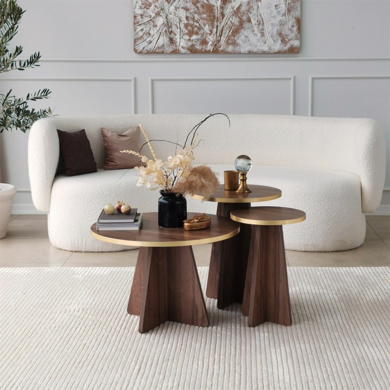Coffee Table Mushroom - Gold, Walnut v2 Gold
Walnut