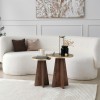 Coffee Table Set Mushroom 2 - Gold, Walnut Gold
Walnut