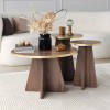 Coffee Table Set Mushroom 2 - Gold, Walnut Gold
Walnut