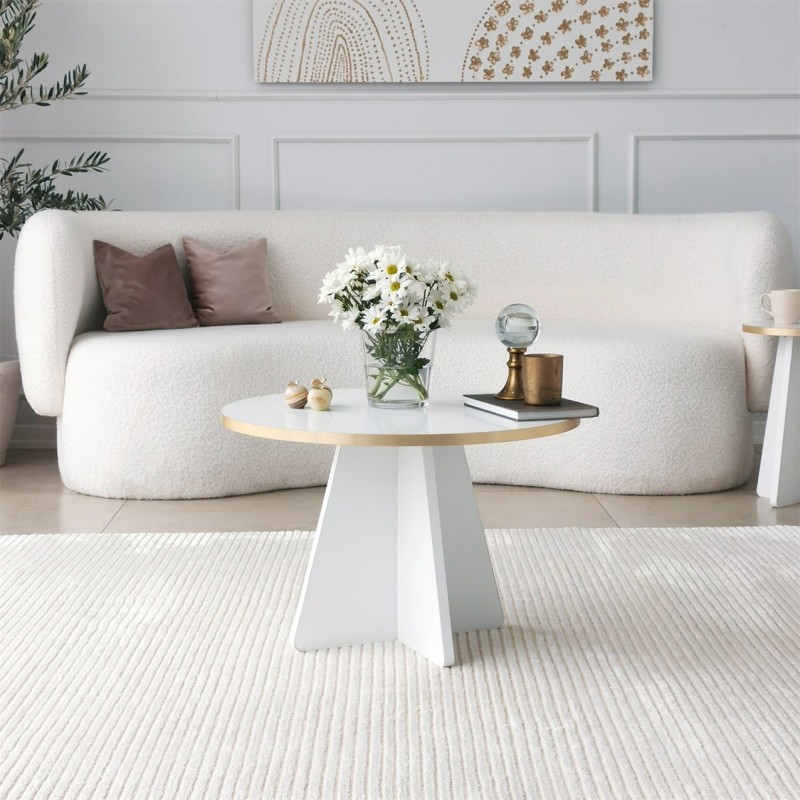 Coffee Table Mushroom - Gold, White v2 Gold
White