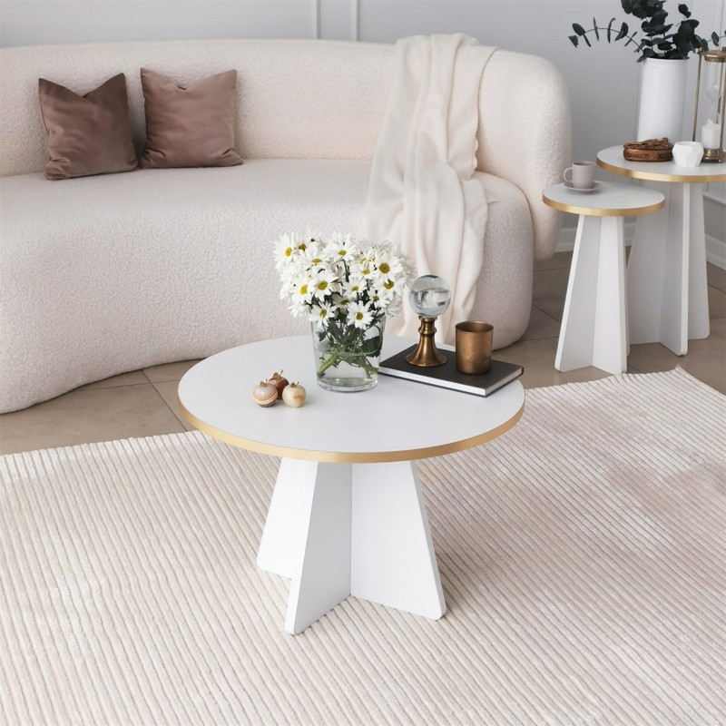 Coffee Table Mushroom - Gold, White v2 Gold
White