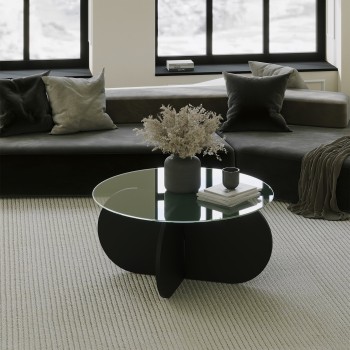 Τραπέζι Σαλονιού Bubble - Χρώμα Μαύρο - 75x75x35εκ