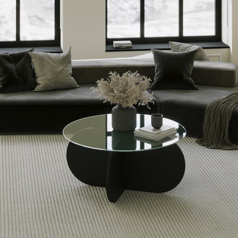 Τραπέζι Σαλονιού Bubble - Χρώμα Μαύρο - 75x75x35εκ