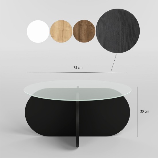 Τραπέζι Σαλονιού Bubble - Χρώμα Μαύρο - 75x75x35εκ