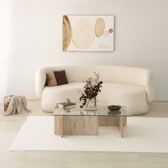 Τραπέζι Σαλονιού Escape - Χρώμα Τραβερτίνη - 105x65x30εκ Τραπέζι Σαλονιού Escape - Χρώμα Τραβερτίνη - 105x65x30εκ