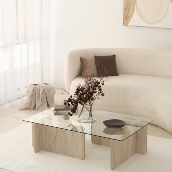 Τραπέζι Σαλονιού Escape - Χρώμα Τραβερτίνη - 105x65x30εκ