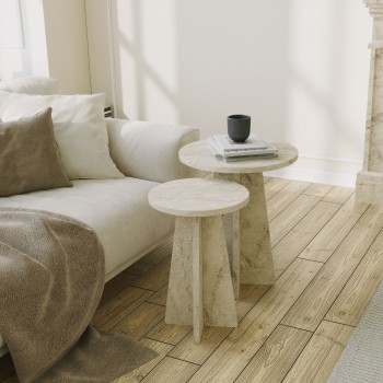 Coffee Table Set Mushroom 2 Travertine