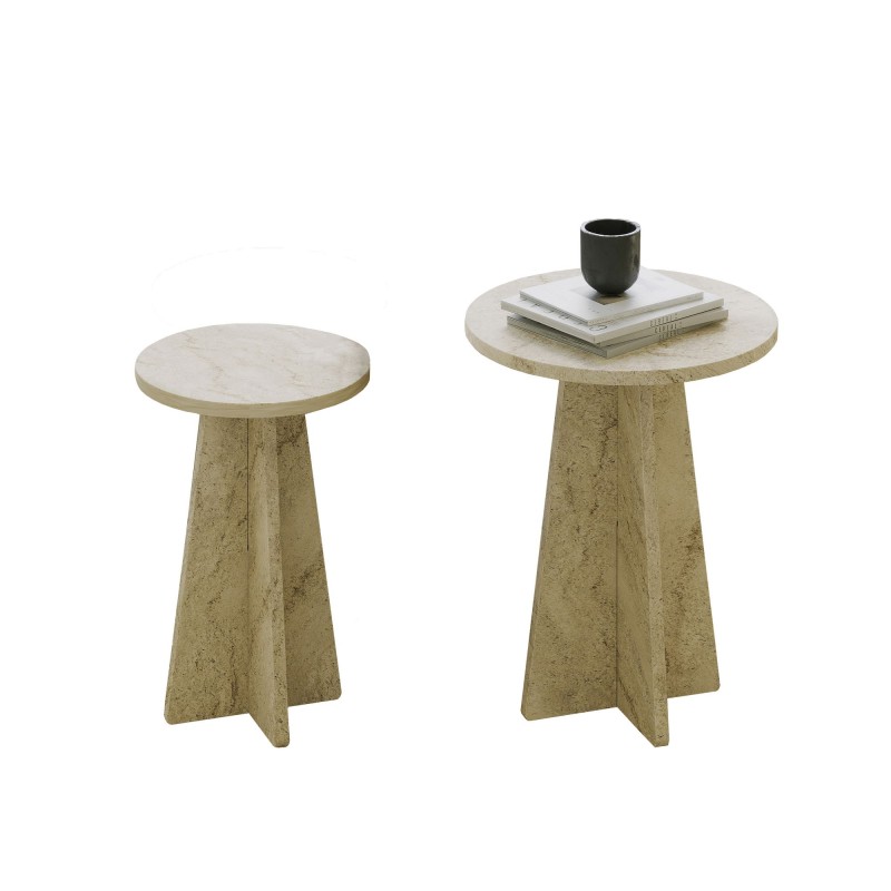 Coffee Table Set Mushroom 2 Travertine