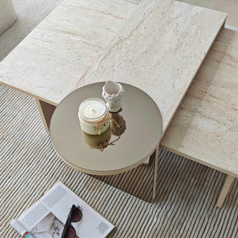 Nesting Table (2 Pieces) Luna - Travertine Travertine
Bronze