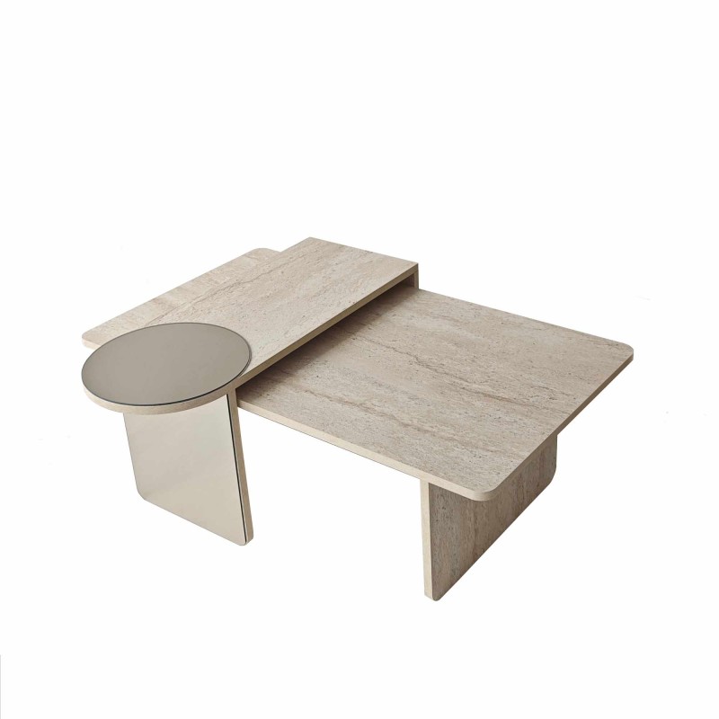 Nesting Table (2 Pieces) Luna - Travertine Travertine
Bronze