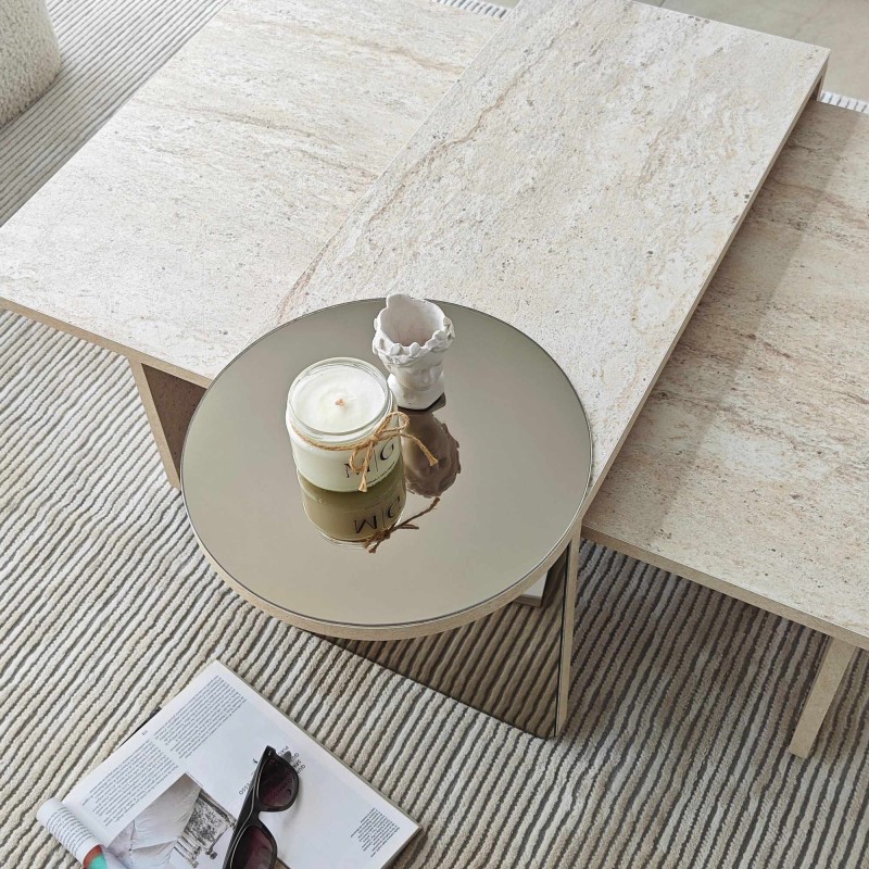 Nesting Table (4 Pieces) Luna - Travertine Travertine
Bronze