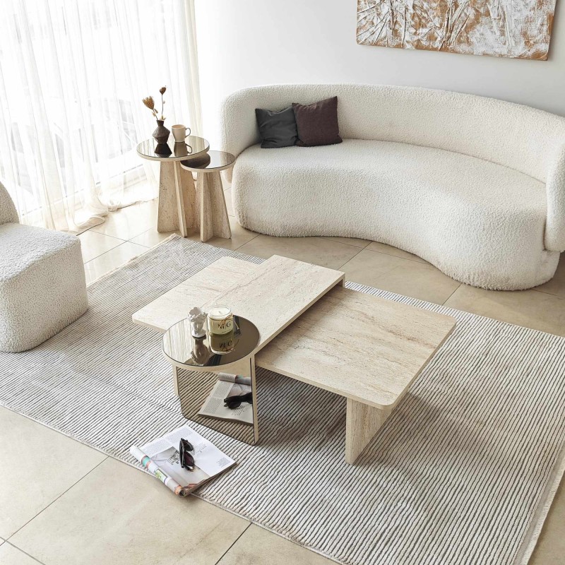 Nesting Table (4 Pieces) Luna - Travertine Travertine
Bronze