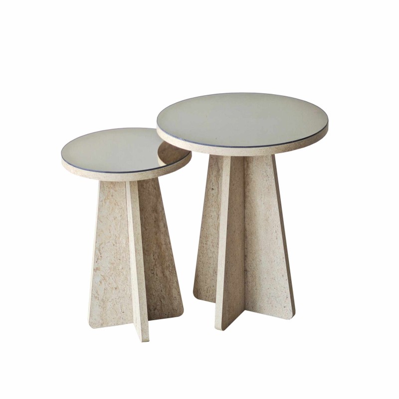 Side Table Set Luna - Travertine Travertine
Bronze