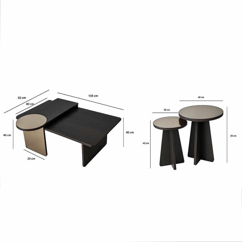 Nesting Table (4 Pieces) Luna - Black Black
Bronze