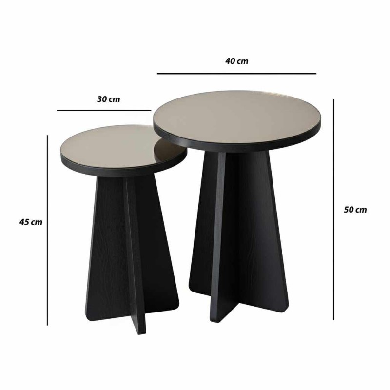 Side Table Set Luna - Black Black
Bronze