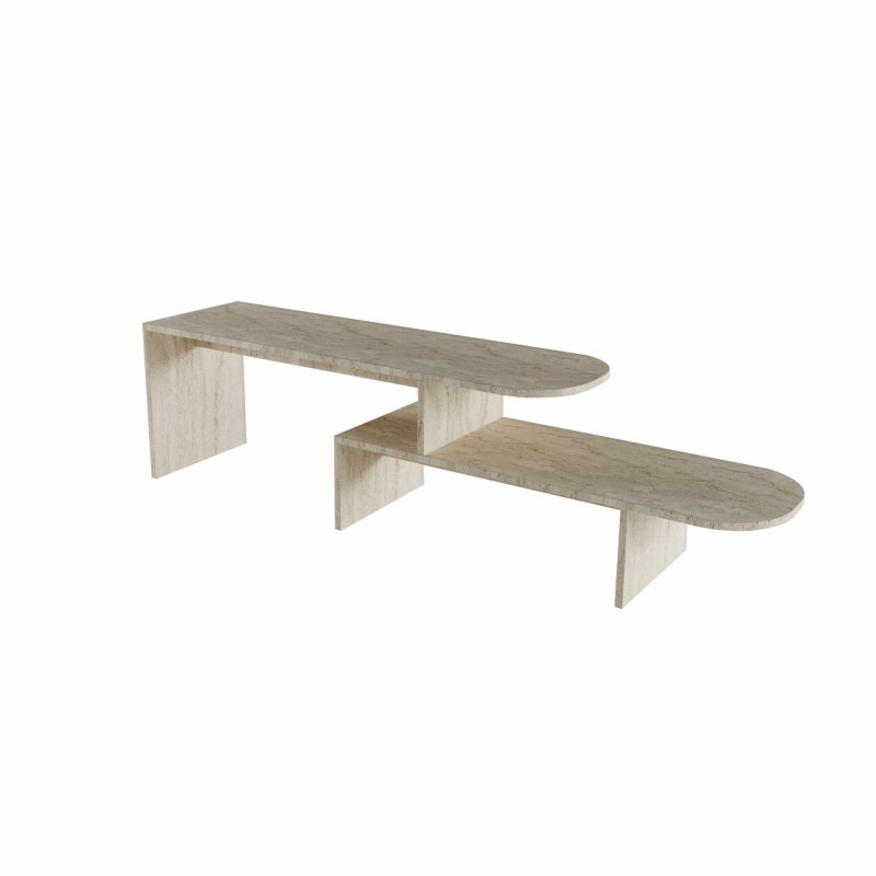 TV Stand Puzzle - Travertine Travertine