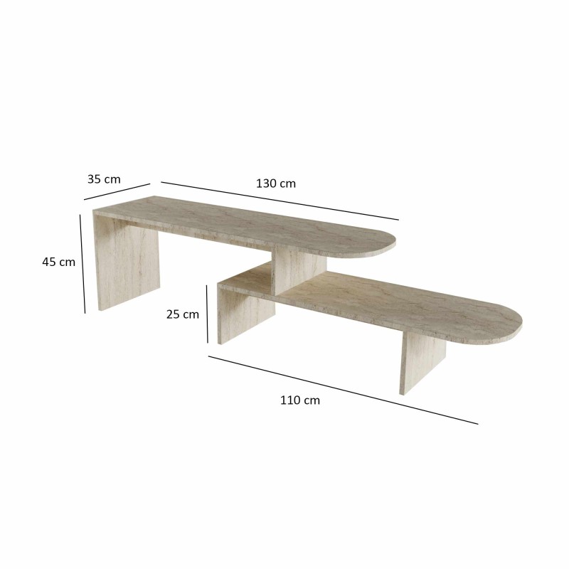 TV Stand Puzzle - Travertine Travertine