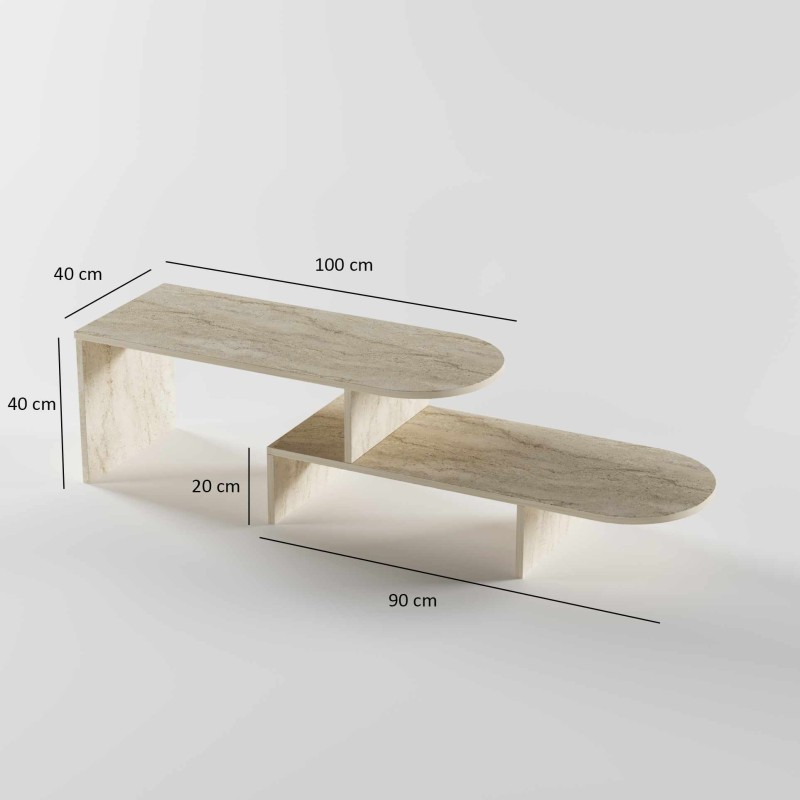 Coffee Table Set Puzzle - Travertine Travertine