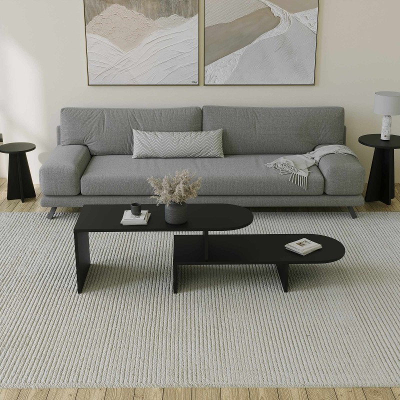 Coffee Table Set Puzzle - Black Black