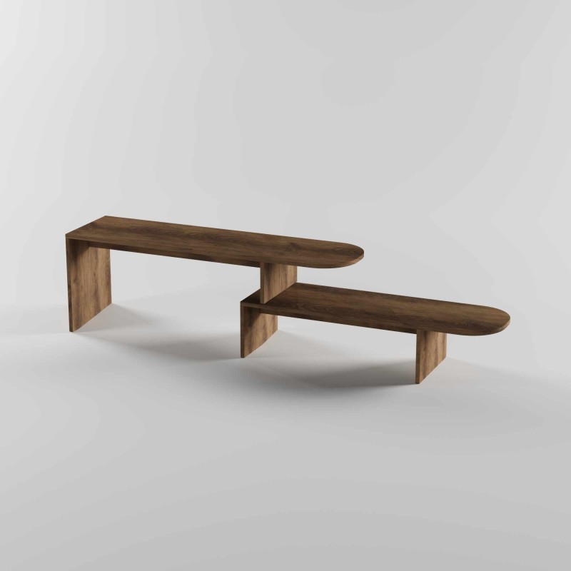 TV Stand Puzzle - Walnut Walnut