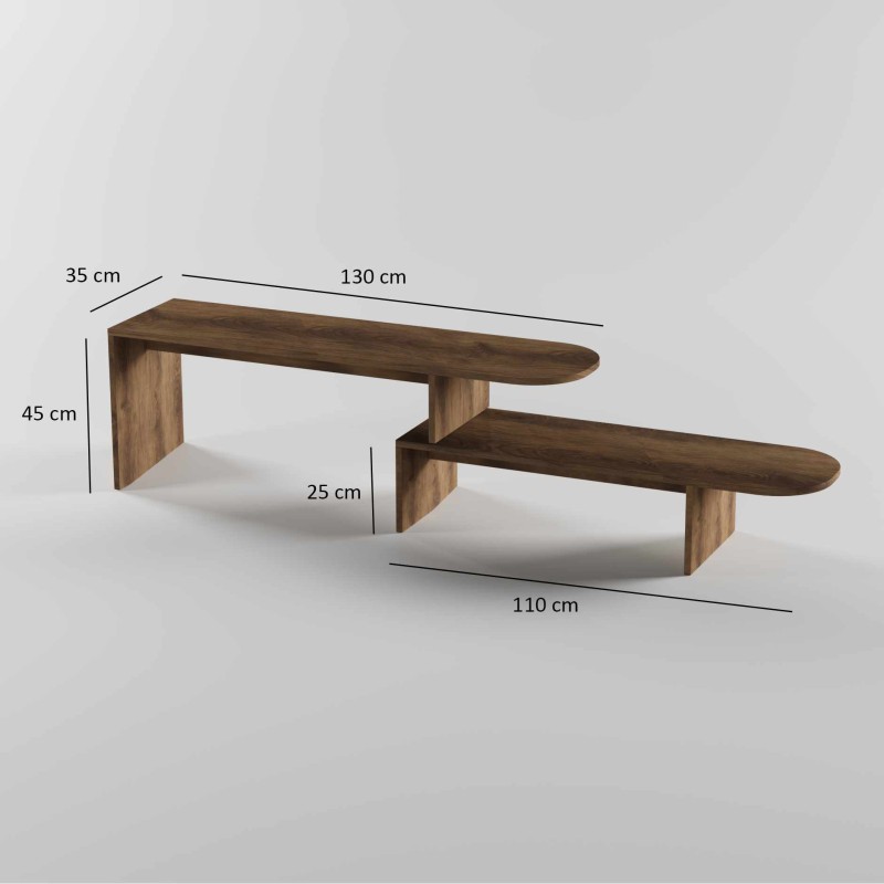 TV Stand Puzzle - Walnut Walnut