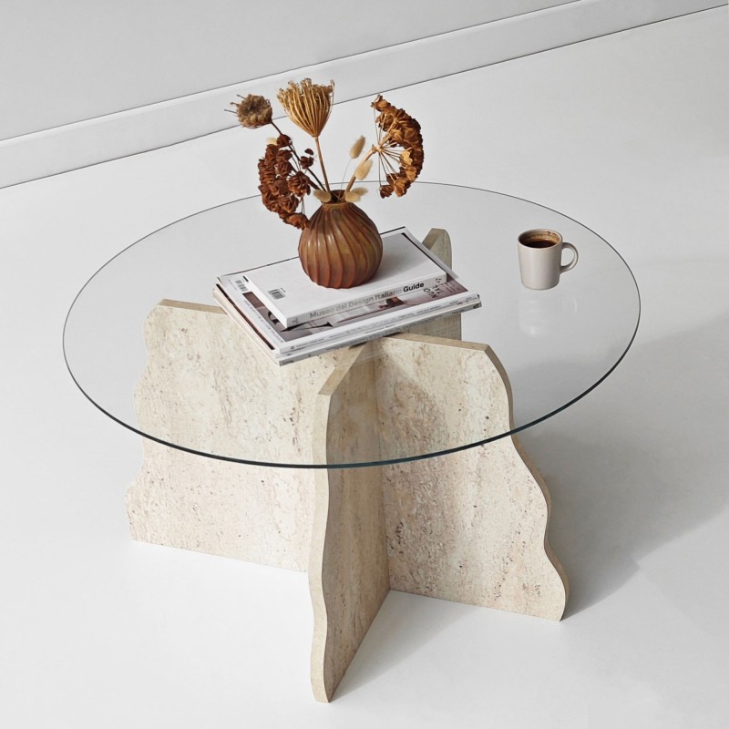 Coffee Table Butterfly - Travertine, Transparent Travertine
Transparent