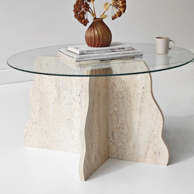 Coffee Table Butterfly - Travertine, Transparent Travertine
Transparent
