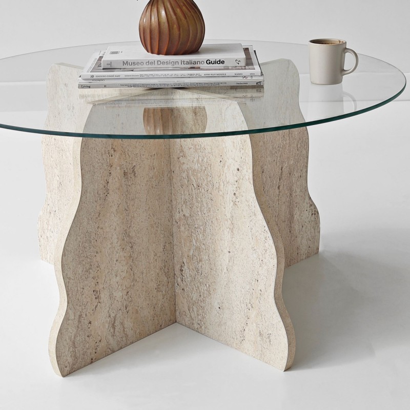 Coffee Table Butterfly - Travertine, Transparent Travertine
Transparent