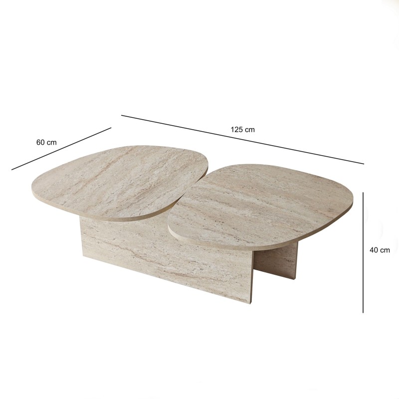 Coffee Table Stones - Travertine Travertine