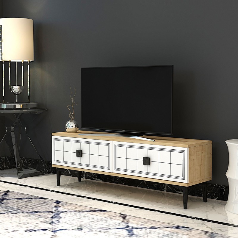 TV Stand Yuka 120 - Sapphire Oak, White Sapphire Oak
White