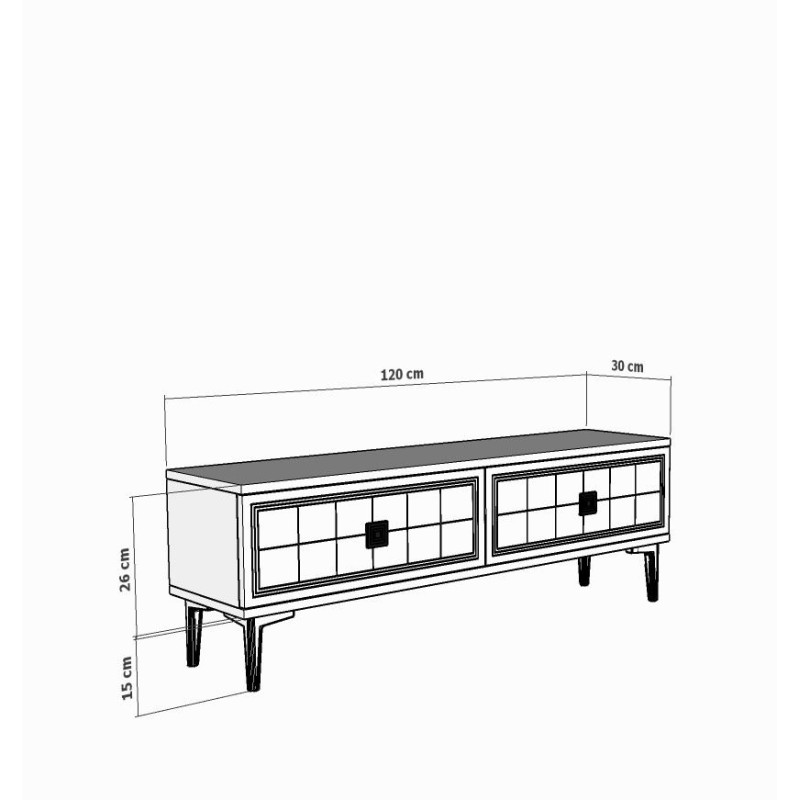 TV Stand Yuka 120 - Sapphire Oak, White Sapphire Oak
White