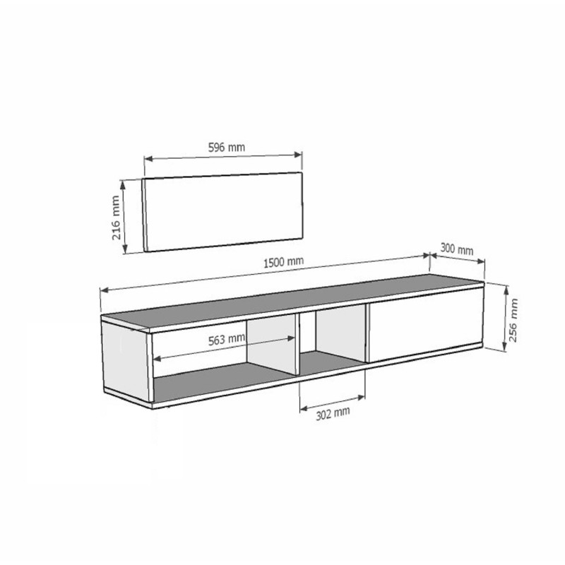 TV Stand Zuzu 150 - Anthracite Anthracite