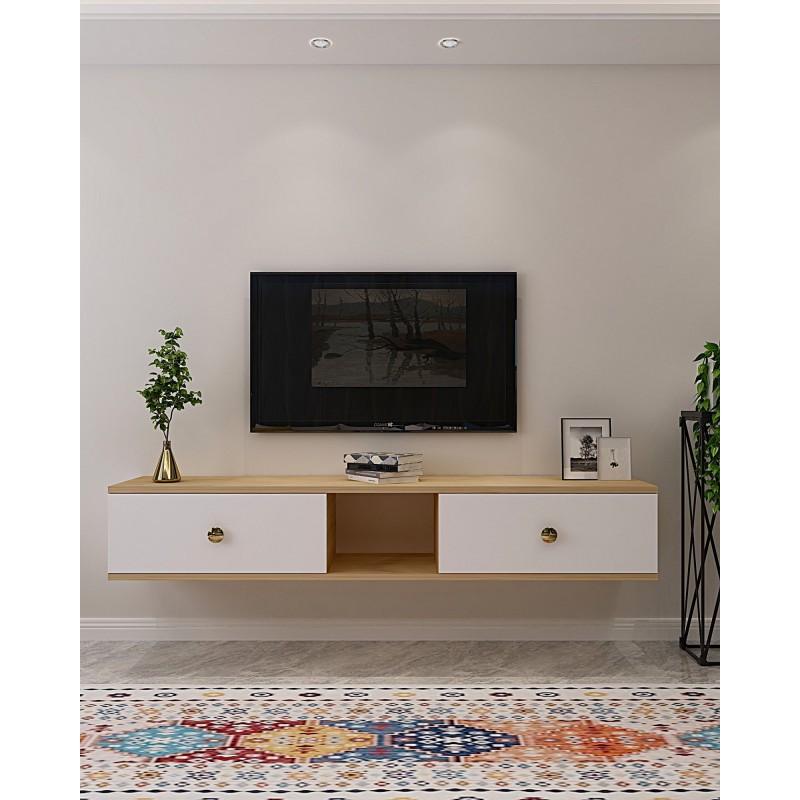 TV Stand Zuzu 150 - Sapphire Oak, White Sapphire Oak
White